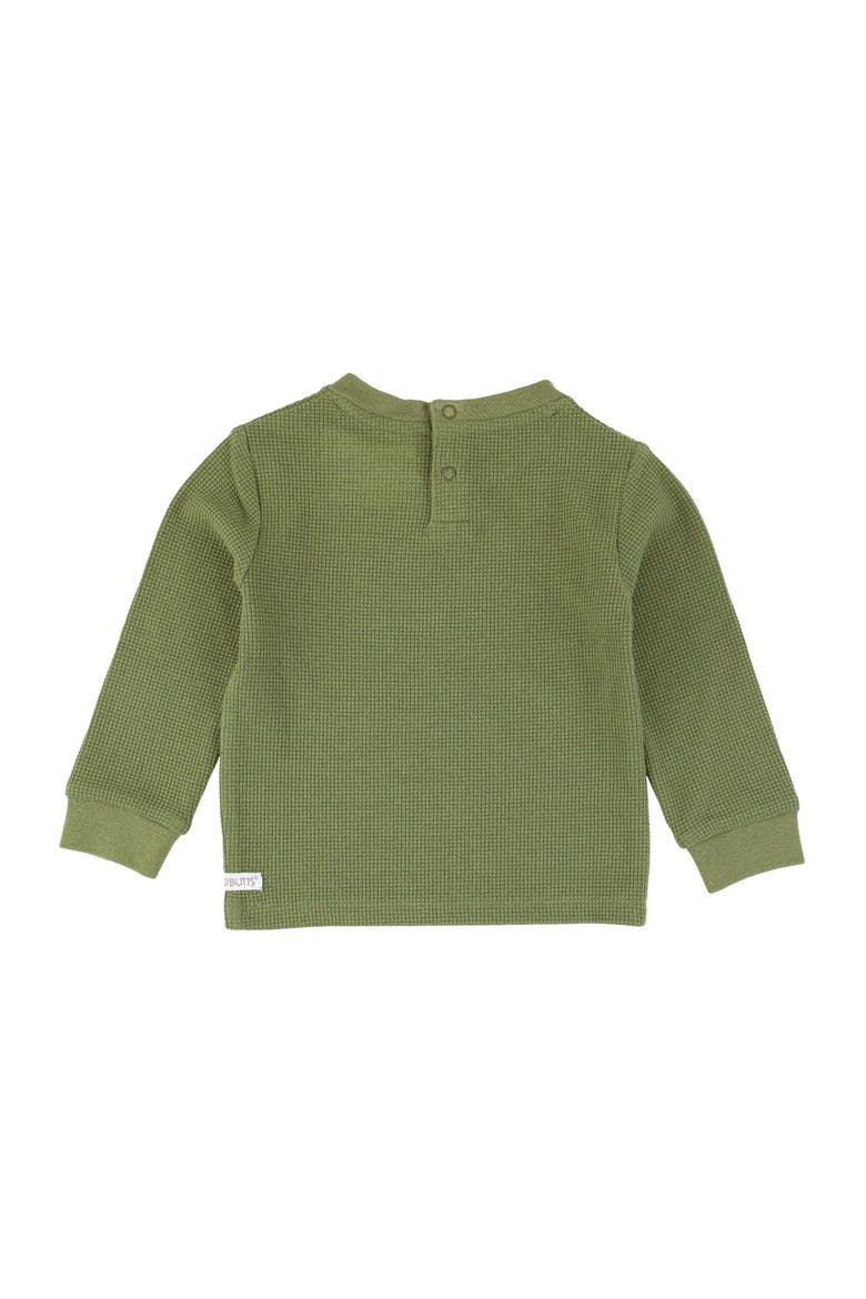 Baby Boys Waffle Knit Long Sleeve Crew Neck Shirt, Alternate, color, Dusty Olive