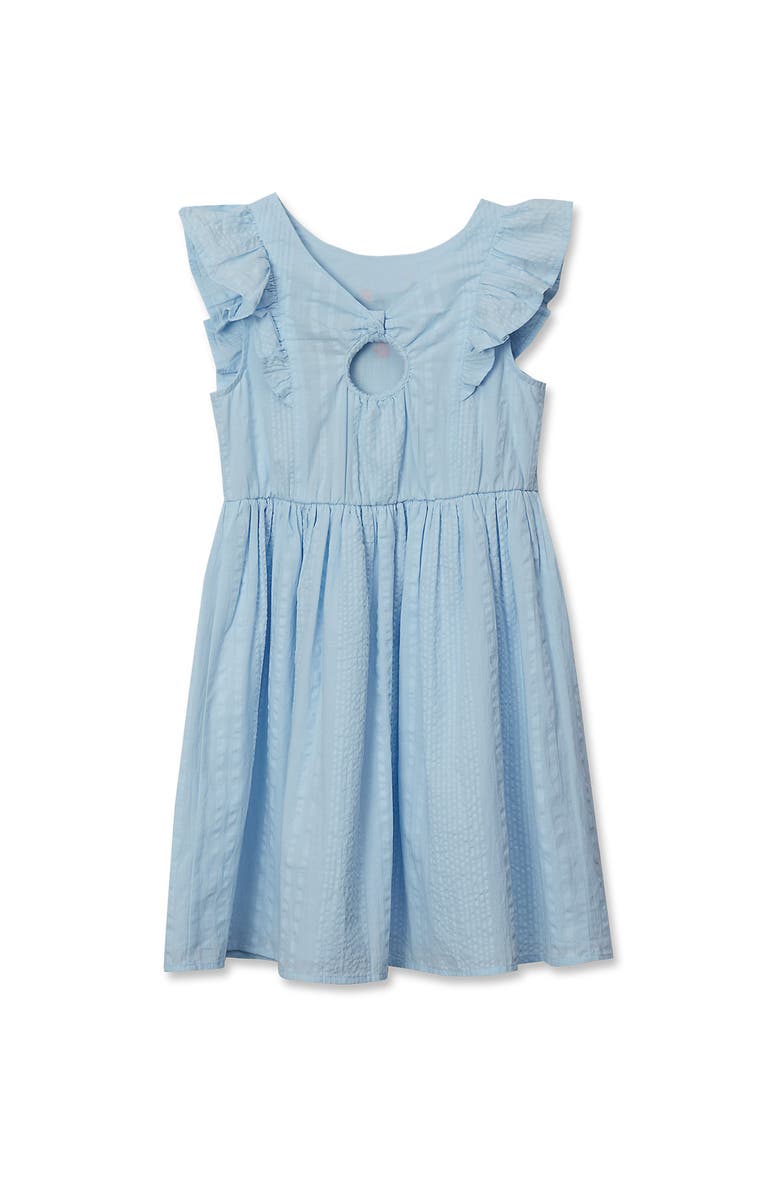Lands' End Girls Short Sleeve Seersucker Dress, Alternate, color, Nantucket Blue