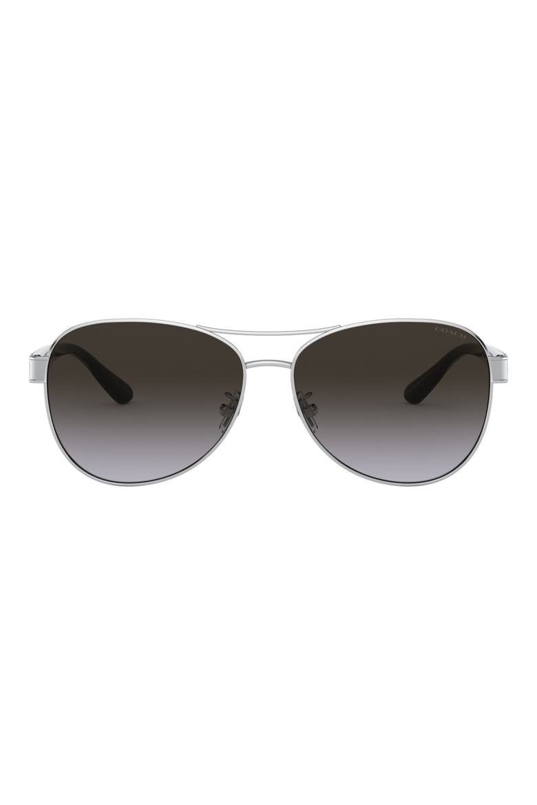 59mm Square Sunglasses, Main, color, SILVER