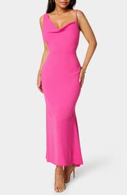 bebe Airflow Cowl Neck Maxi Dress