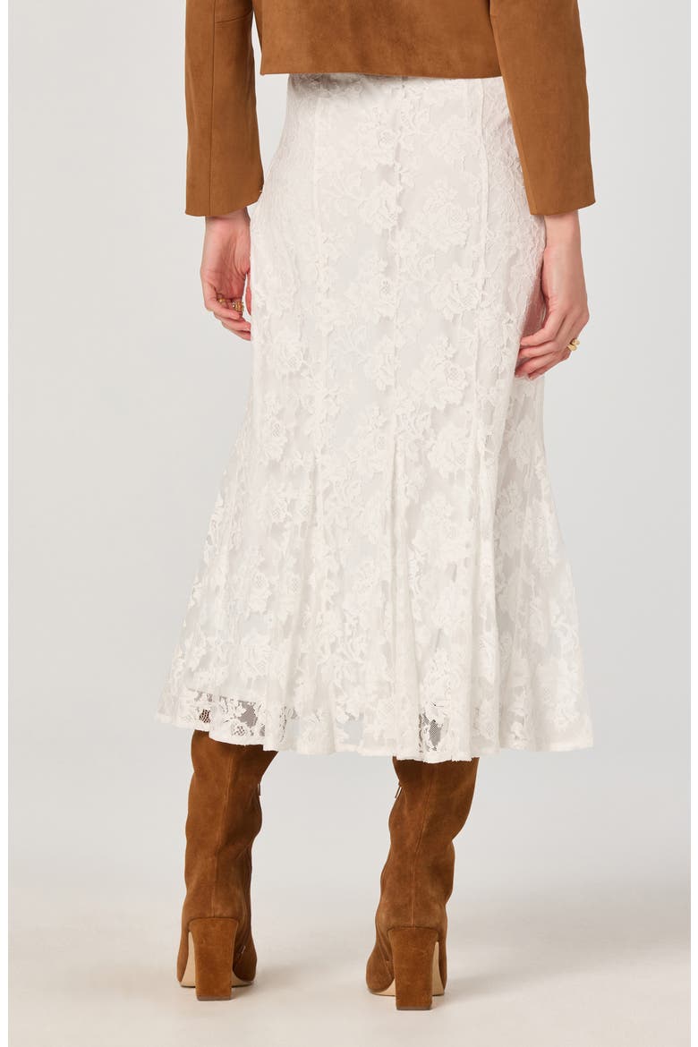 Cotton Blend Lace Midi Skirt, Alternate, color, OFF WHITE