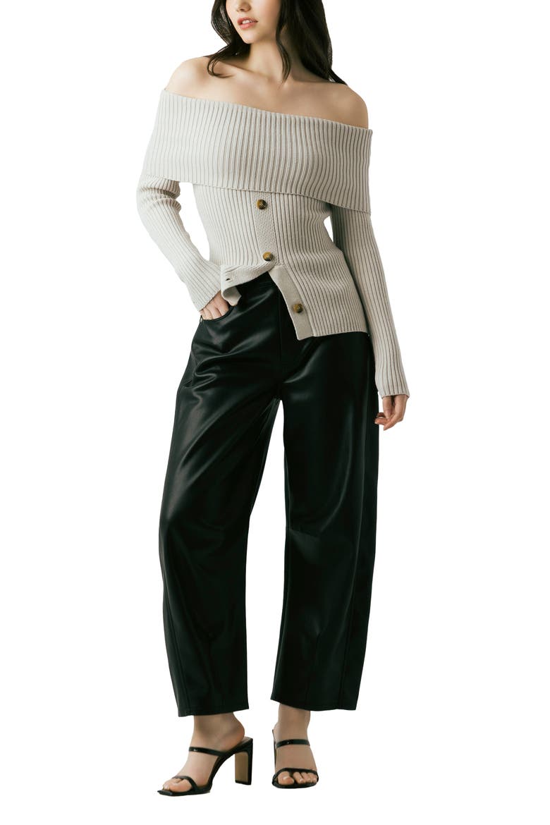 Off the Shoulder Rib Sweater, Alternate, color, IN THE CLEAR