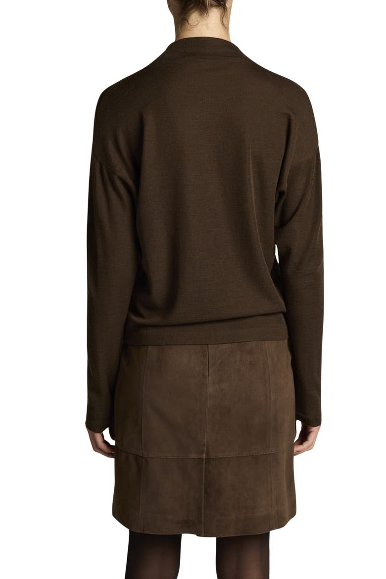 Relaxed Funnel Neck Wool Blend Top, Alternate, color, PINEWOOD