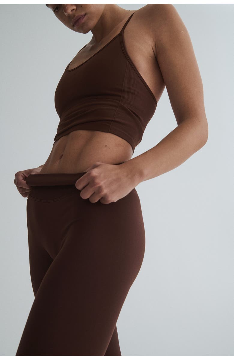 H&M Seamless Sports Top With Drymove, Alternate, color, Brown