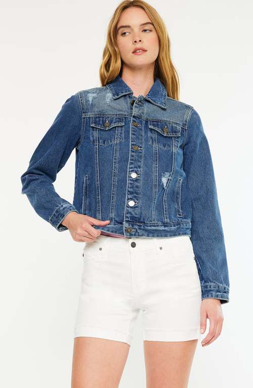 Kancan Henney Classic Trucker Jacket In Blue