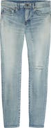 Saint Laurent Distressed Skinny Fit Jeans