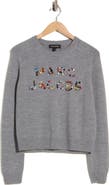 Marc Jacobs Gem Logo Merino Wool Knit Crewneck Top