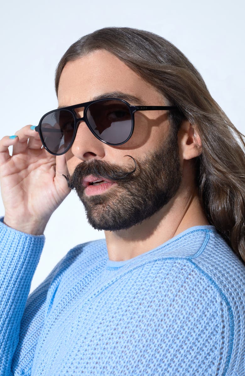 DIFF x Jonathan Van Ness Tosca 57mm Aviator Sunglasses, Alternate, color, 