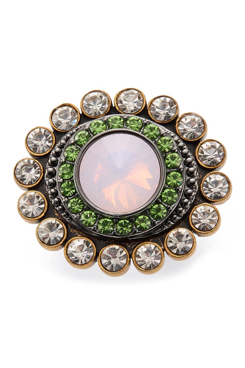 Octavia Crystal Double Halo Cocktail Ring, Alternate, color, PINK