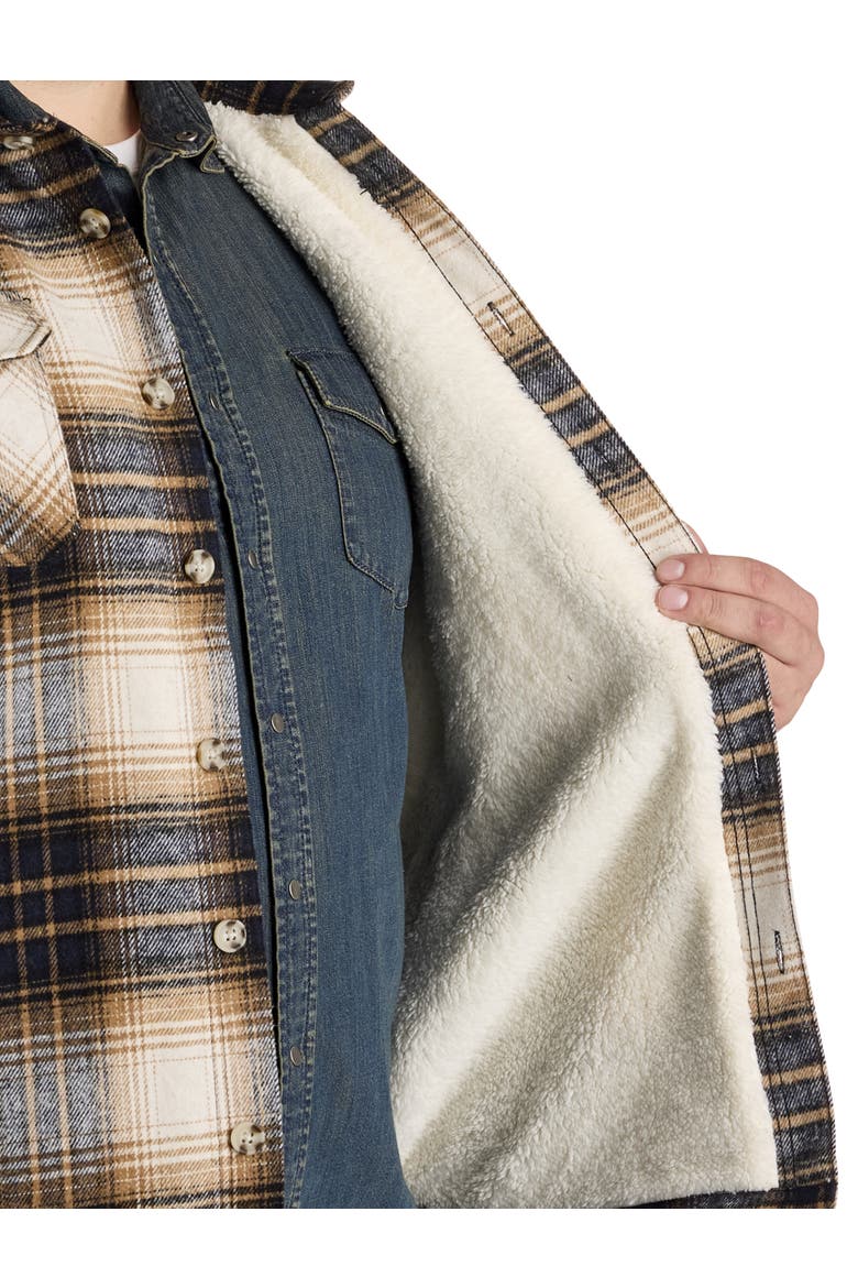 Big & Tall Plaid Shirt Jacket, Alternate, color, NAVY