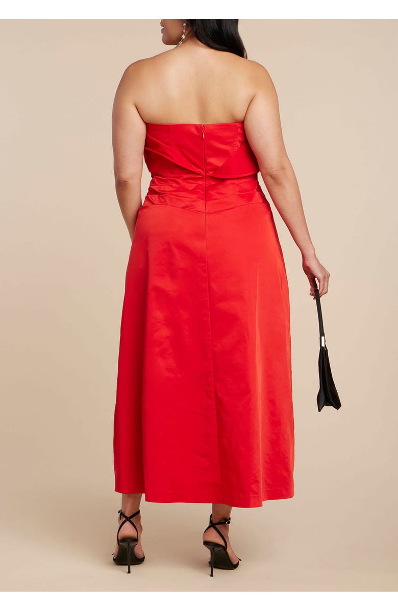 ELOQUII Swirl Bodice Maxi Dress, Alternate, color, Goji Berry