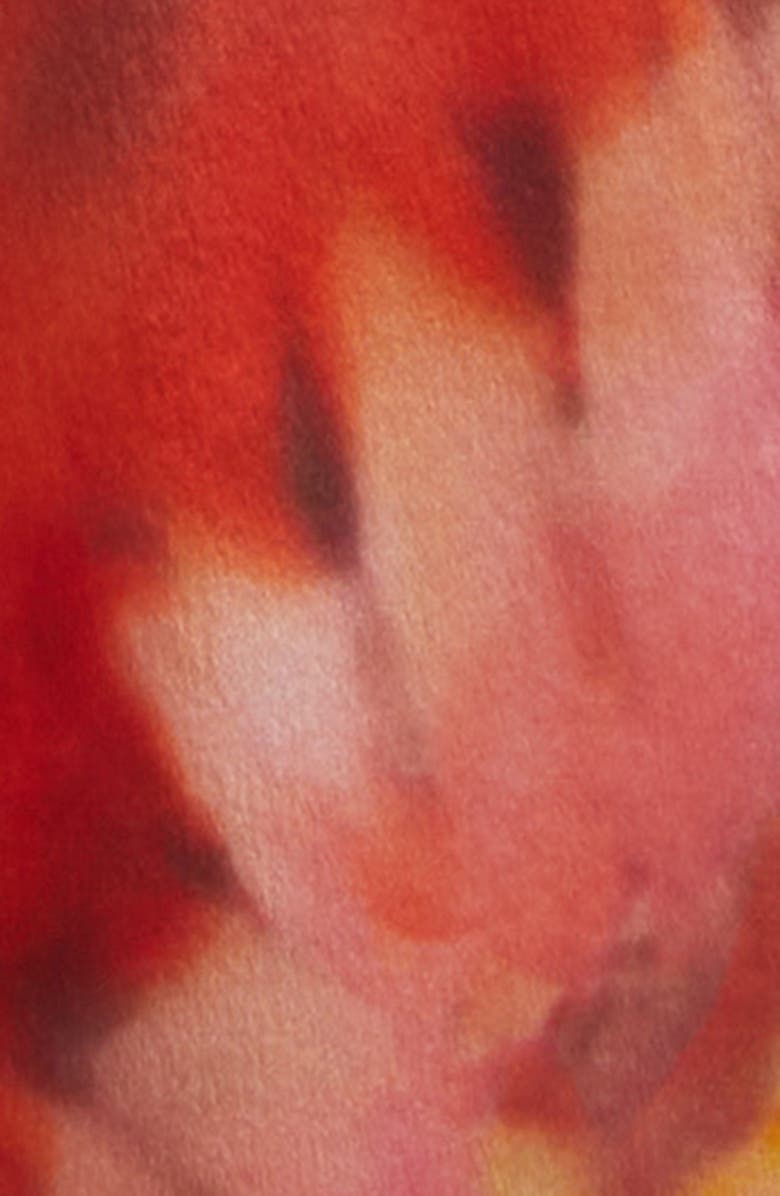 Zimmermann Kindred Spirit Alchemy Relaxed Silk Satin Button-Up Shirt, Alternate, color, Ruby Tie Dye