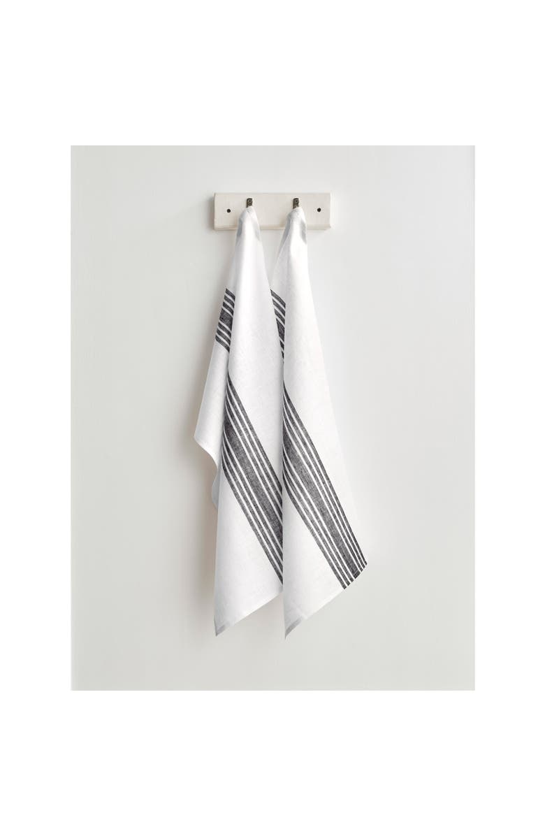 Solino Home Linen Kitchen Towels - Farmhouse, Main, color, Black And White