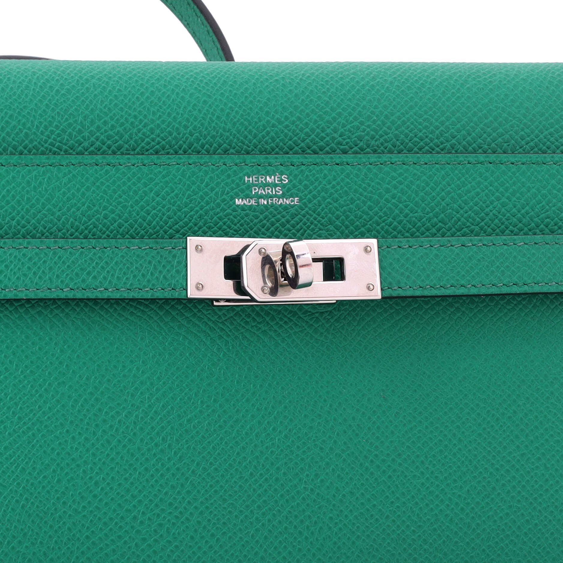 Pre-Owned Hermes Kelly To Go Wallet Epsom, Alternate, color, Vert Jade