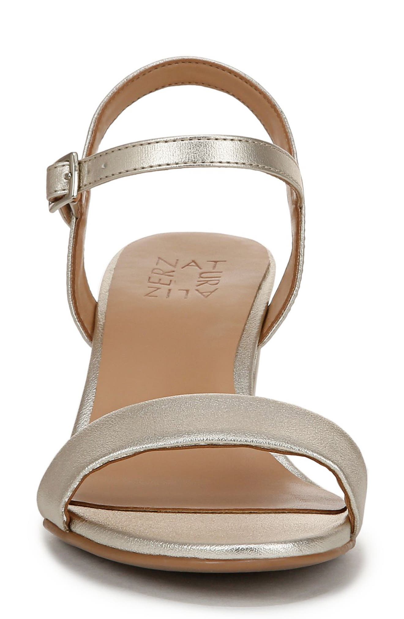 Naturalizer Bristol Block Heel Ankle Strap Sandal, Alternate, color, Champagne Gold Faux Leather