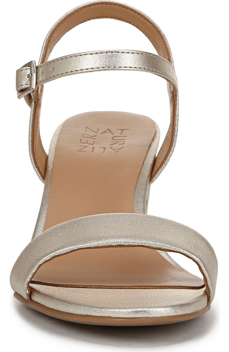Naturalizer Bristol Block Heel Ankle Strap Sandal, Alternate, color, Champagne Gold Faux Leather