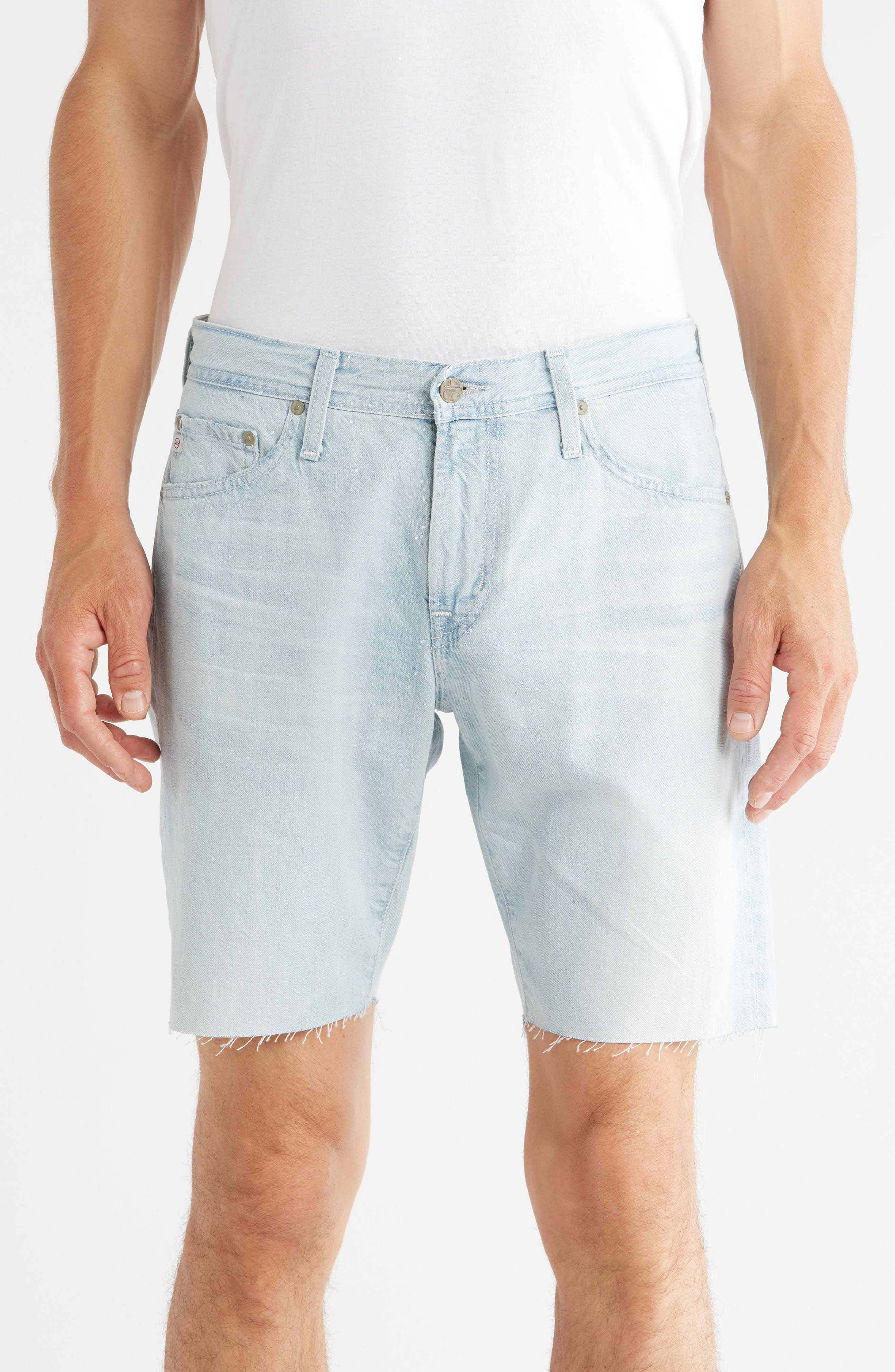 AG Everett Raw Hem Slim Straight Leg Denim Jorts