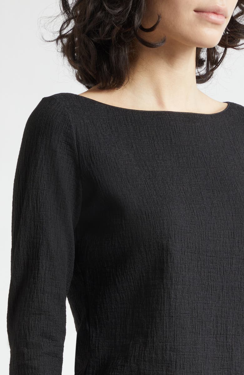 Emporio Armani Boat Neck Top, Alternate, color, Solid Black