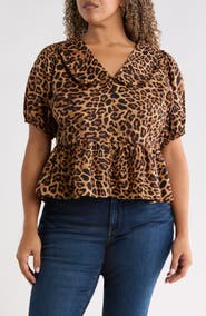 SUGARLIPS Ruffle Chelsea Collar Peplum Top