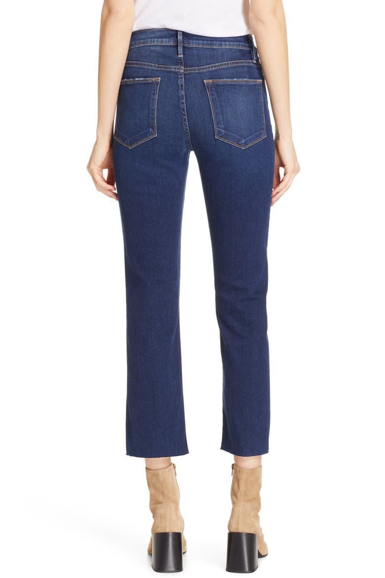 Le High Rivet Ankle Straight Leg Jeans (Nordstrom Exclusive), Alternate, color, MANO