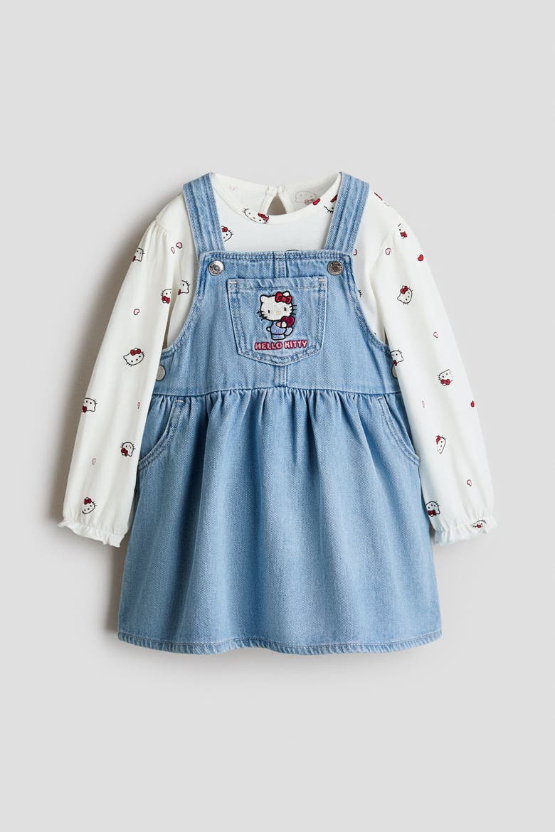 2-Piece Set With Motif, Main, color, Light denim blue/Hello Kitty