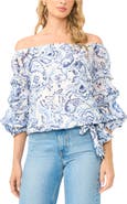 Vince Camuto Off the Shoulder Bubble Sleeve Top