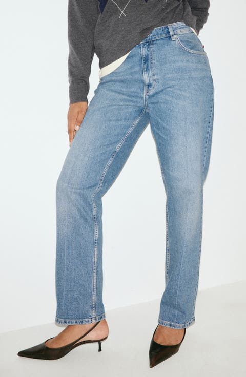 High Waist Straight Leg Jeans
