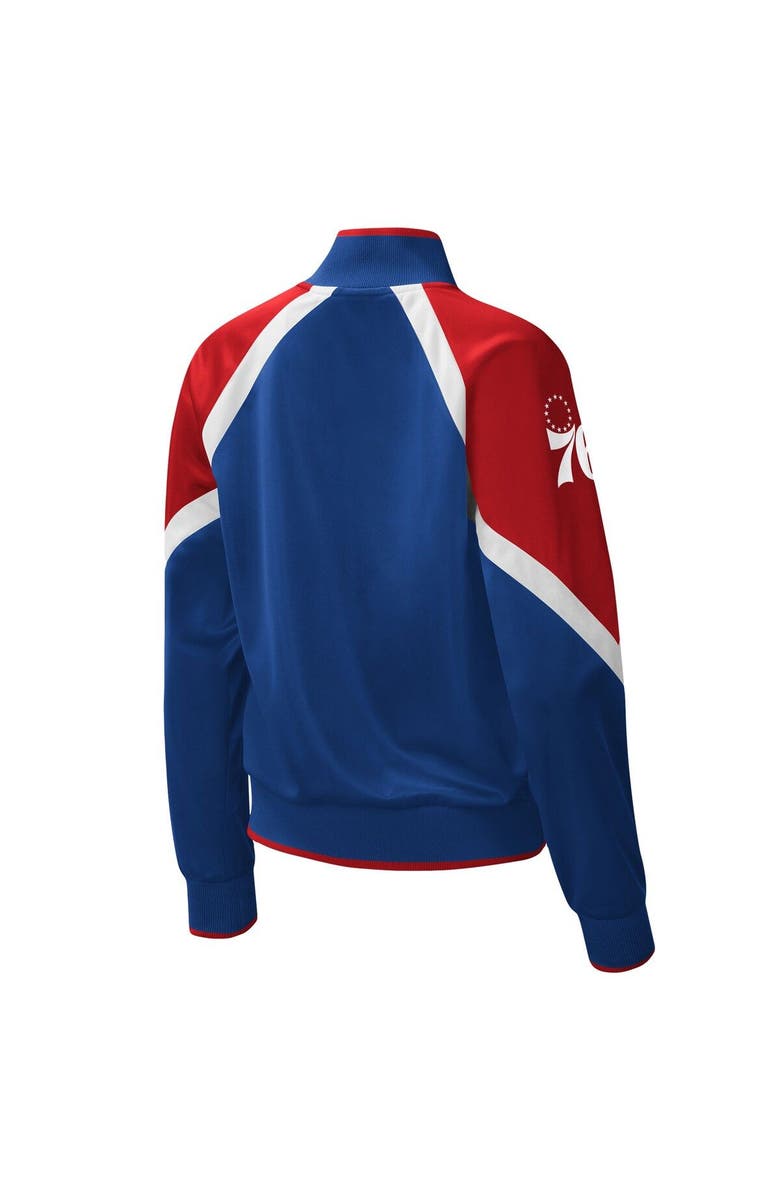 STARTER Women's Starter Royal Philadelphia 76ers Slam Dunk Raglan Full-Zip Track Jacket, Alternate, color, Royal