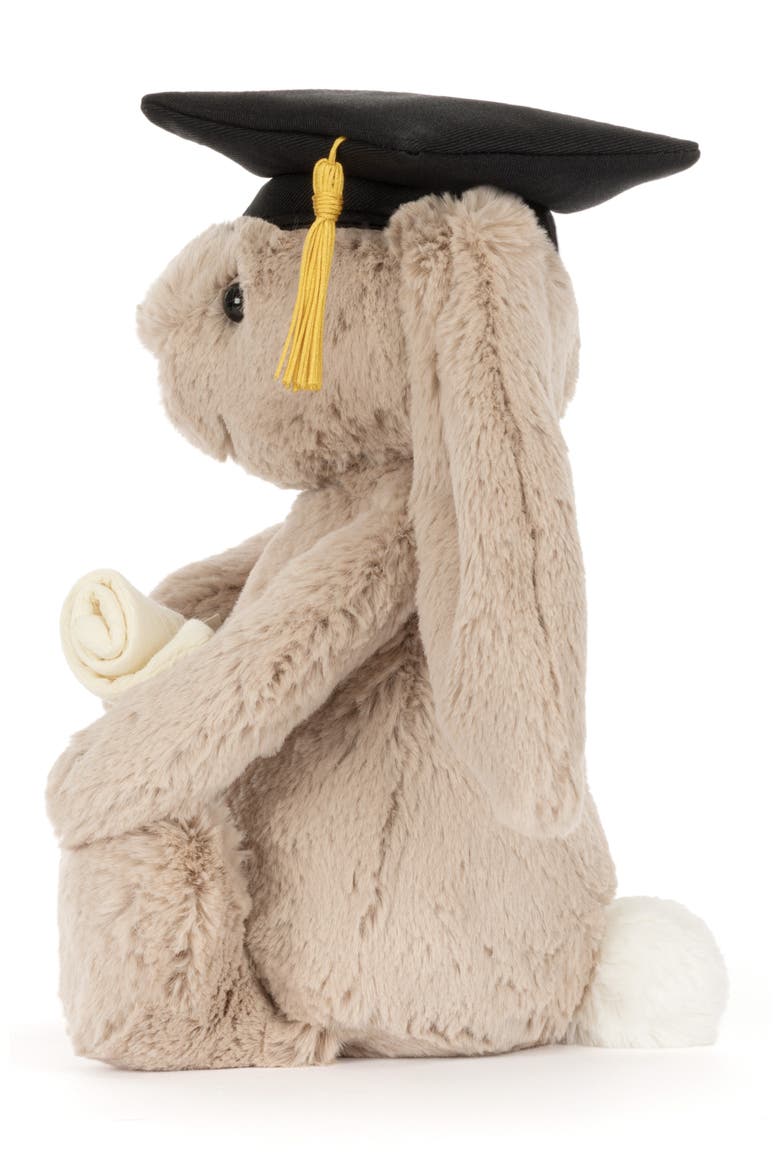 Graduation Bashful Bunny Plushie, Alternate, color, WHITE
