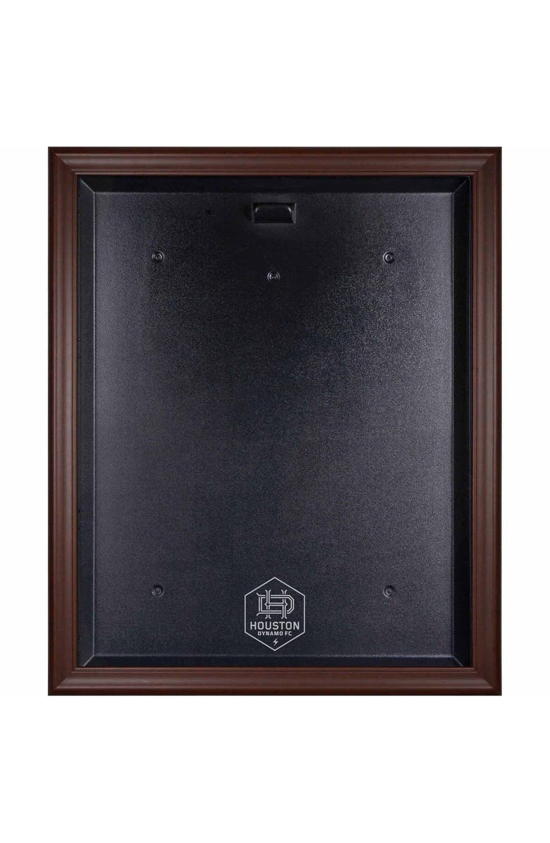 FANATICS AUTHENTIC Houston Dynamo Framed Brown Team Logo Jersey Display Case, Main, color,
