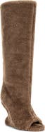 AZALEA WANG Vincent Faux Fur Peep Toe Wedge Boot