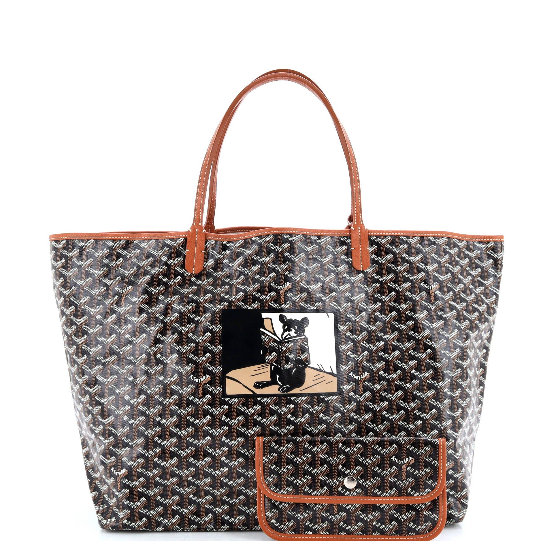 Pre-Owned Goyard Saint Louis Tote Printed Coated Canvas GM, Alternate, color, 