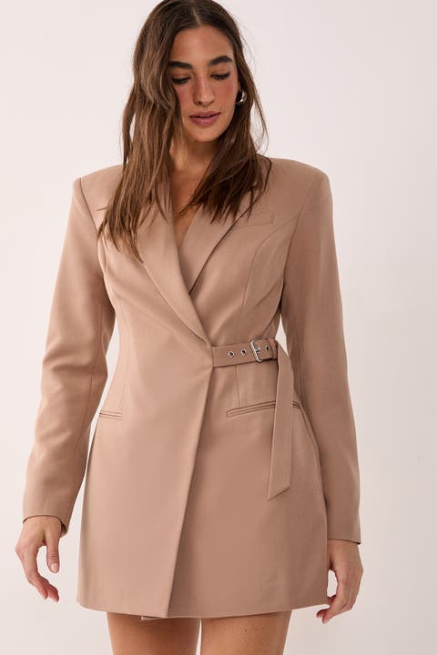 Shoulder Pad Blazer Dress