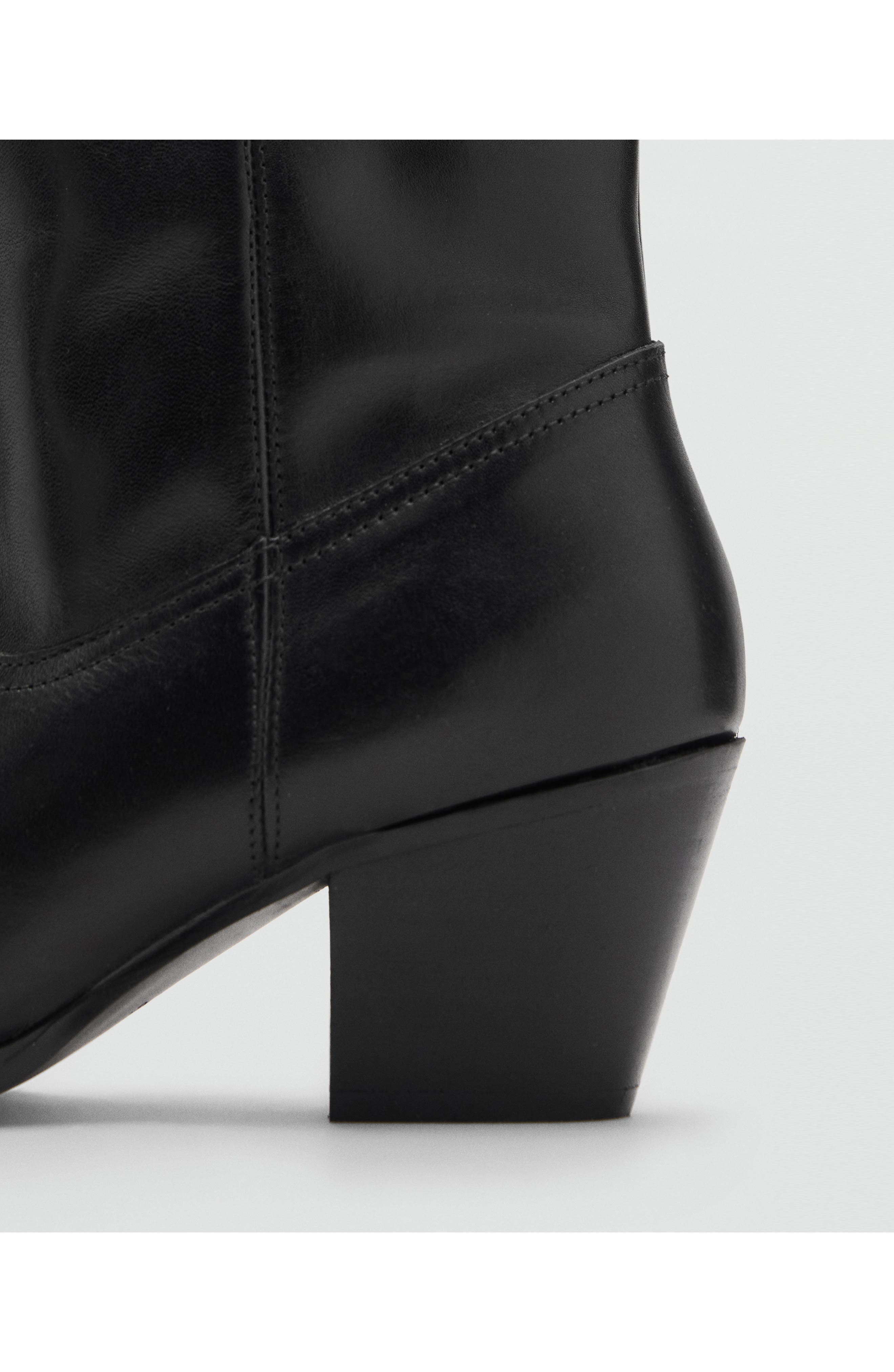 MANGO Lorrain Western Boot, Alternate, color, Black