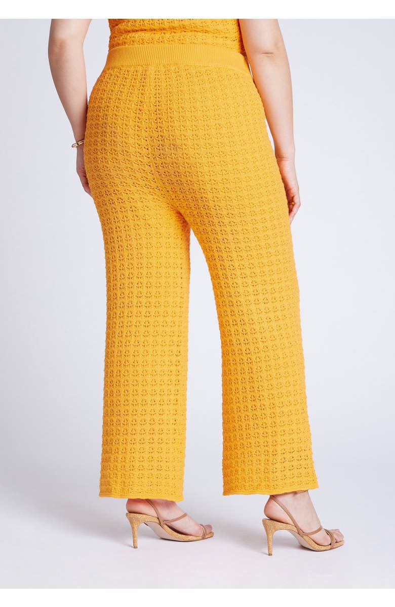ELOQUII Crochet Knit Pant, Alternate, color, Radiant Yellow