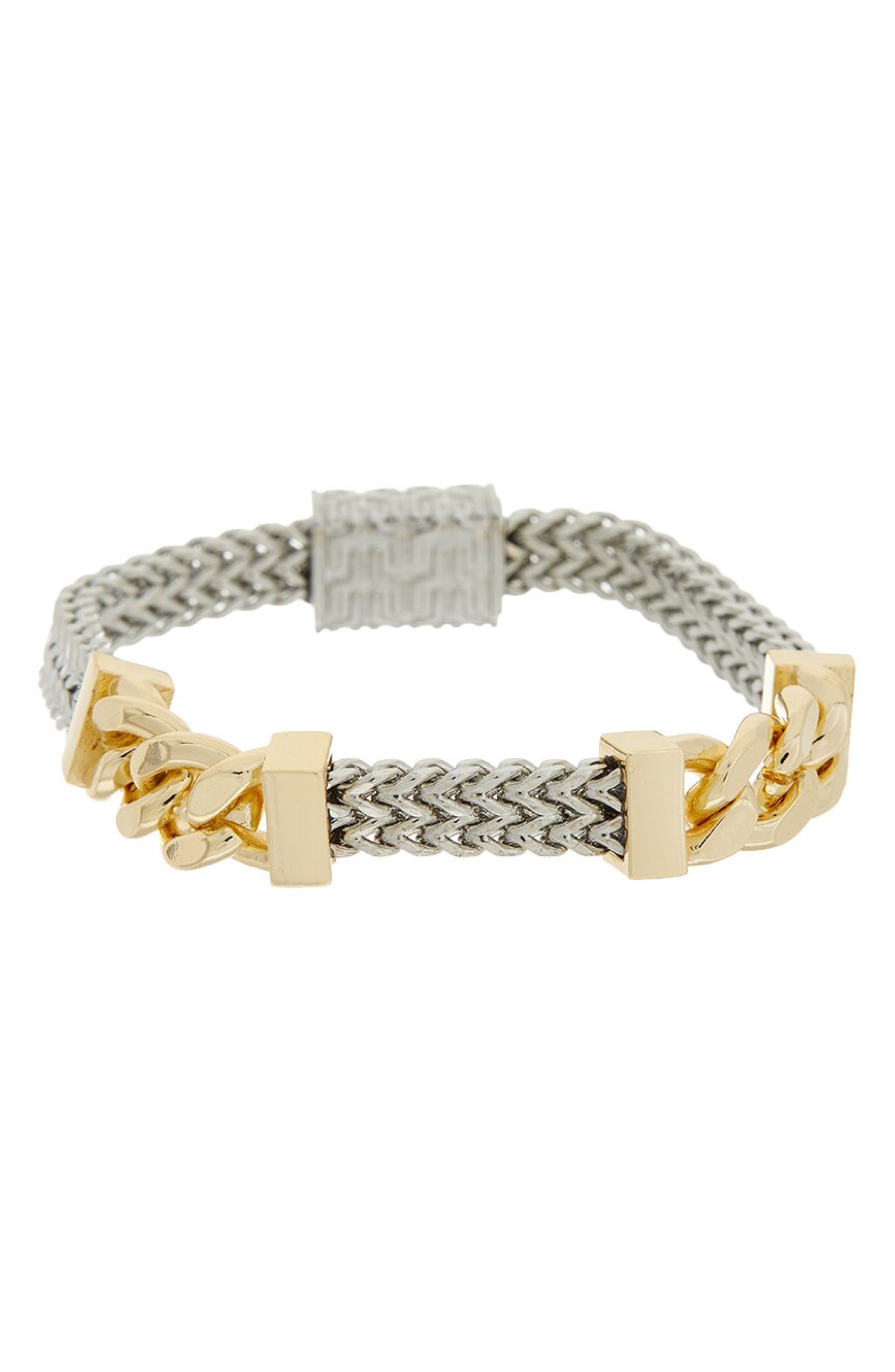 Two-Tone Mixed Chain Bracelet