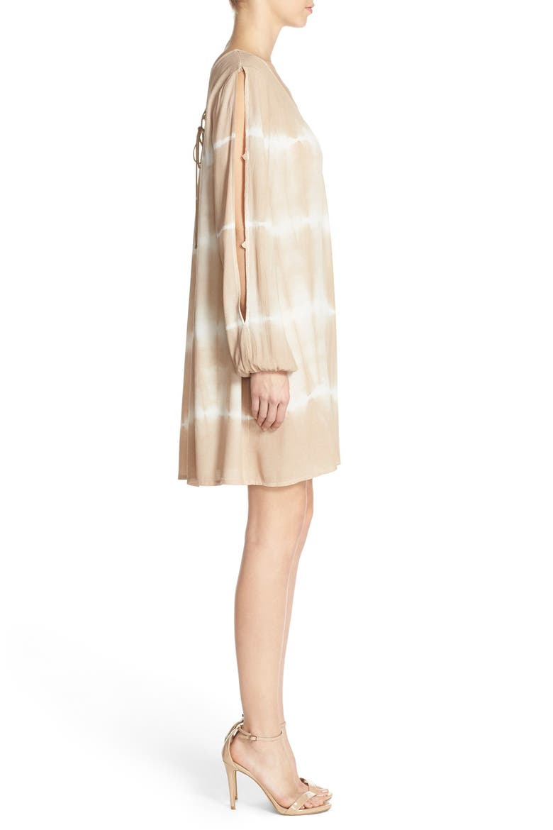 Tie Dye Crepe Shift Dress, Alternate, color, TAUPE