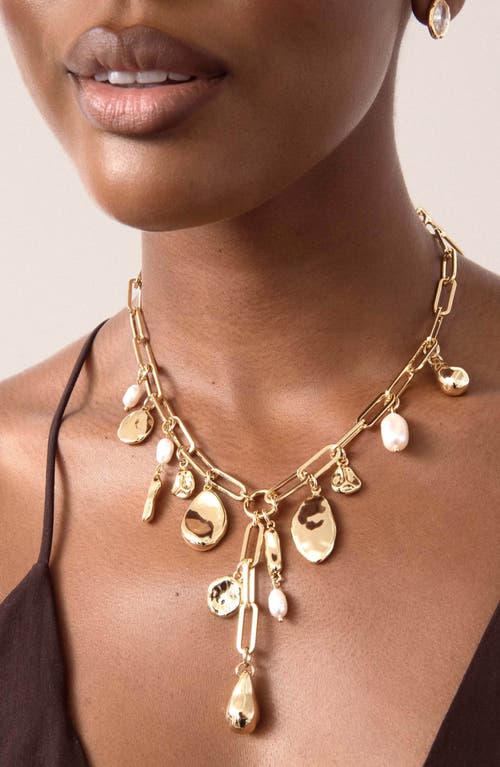 Ettika Melting Metal Charm Lariat Necklaces In Gold