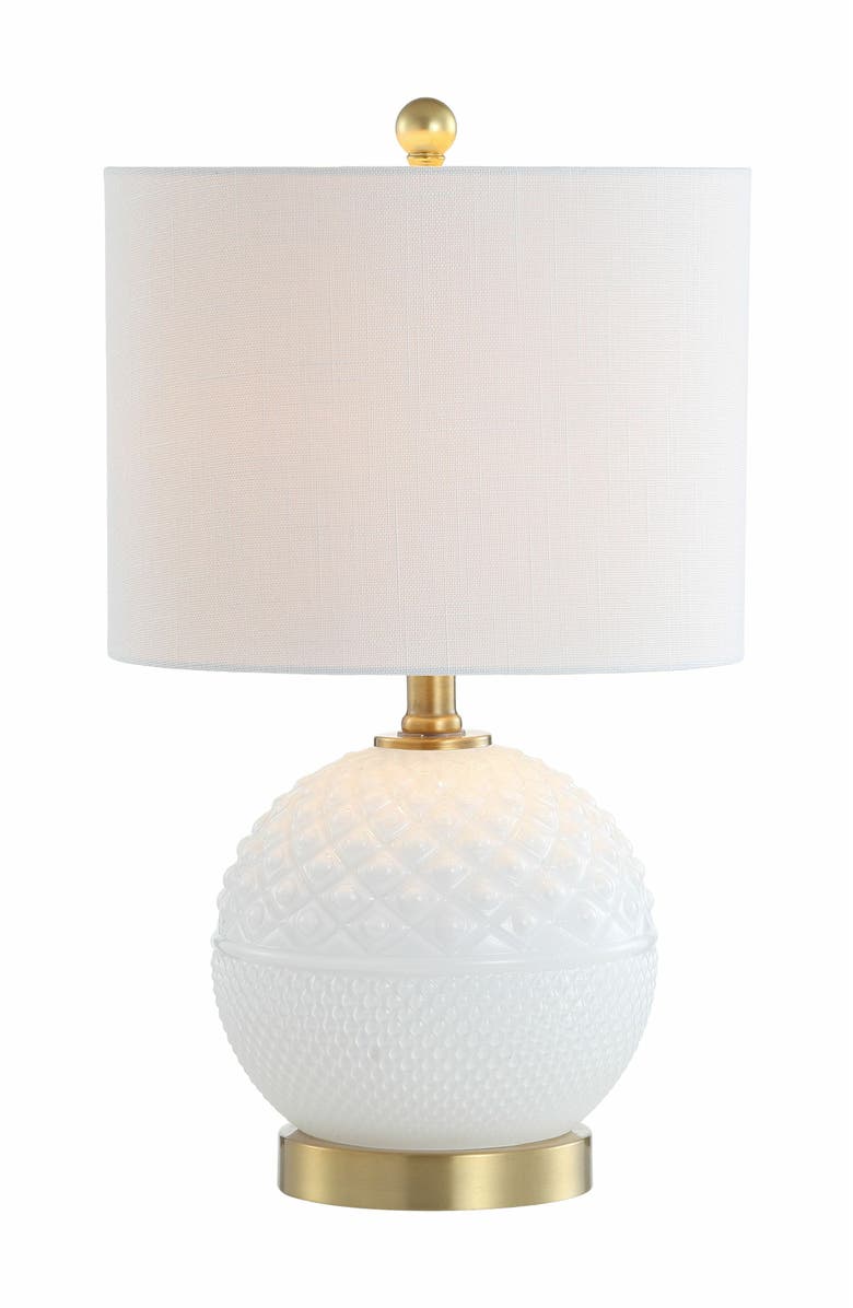 JONATHAN Y Julienne Glass/Metal LED Table Lamp, Main, color,