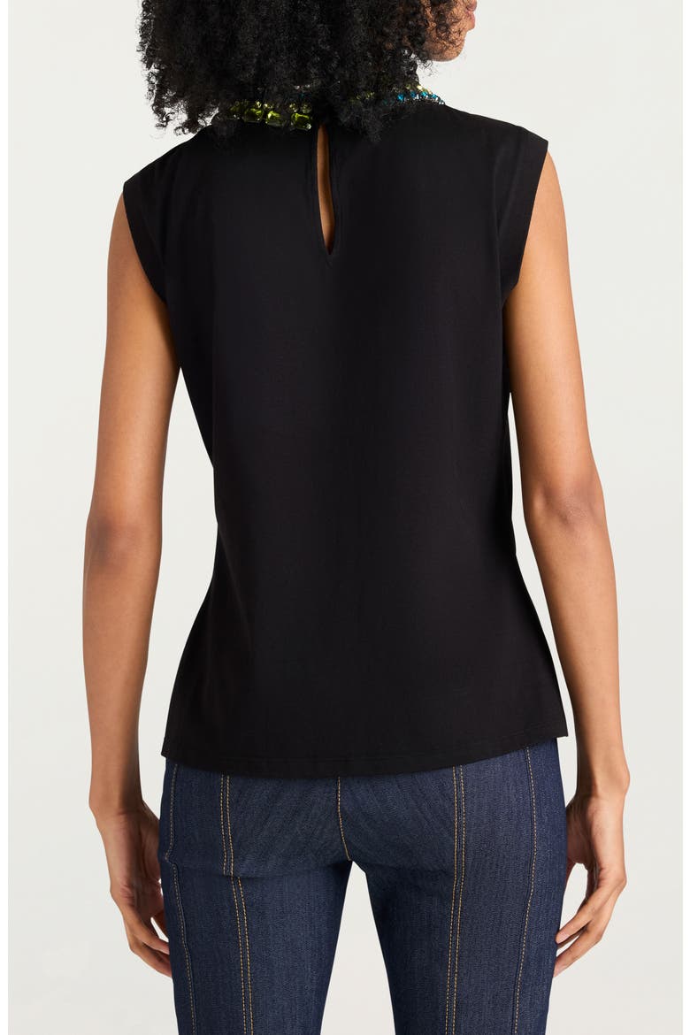 Crystal Detail Cotton Tank, Alternate, color, BLACK/ MULTI