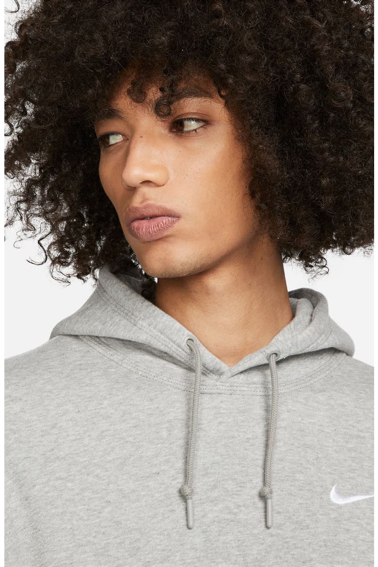 Swoosh Pullover Hoodie, Alternate, color, DARK GREY HEATHER/ WHITE