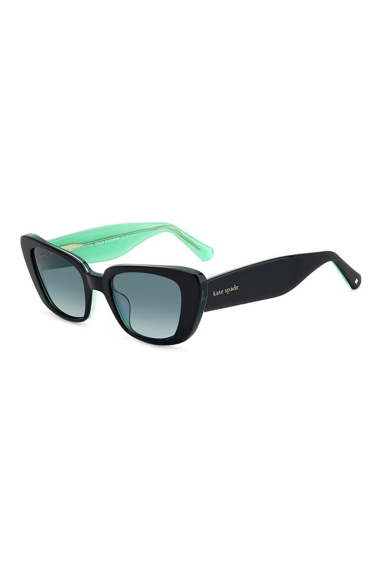51mm fabia cat eye sunglasses, Alternate, color, BLACK GREEN