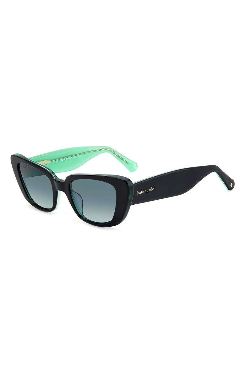 Kate Spade 51mm fabia cat eye sunglasses, Alternate, color, Black Green
