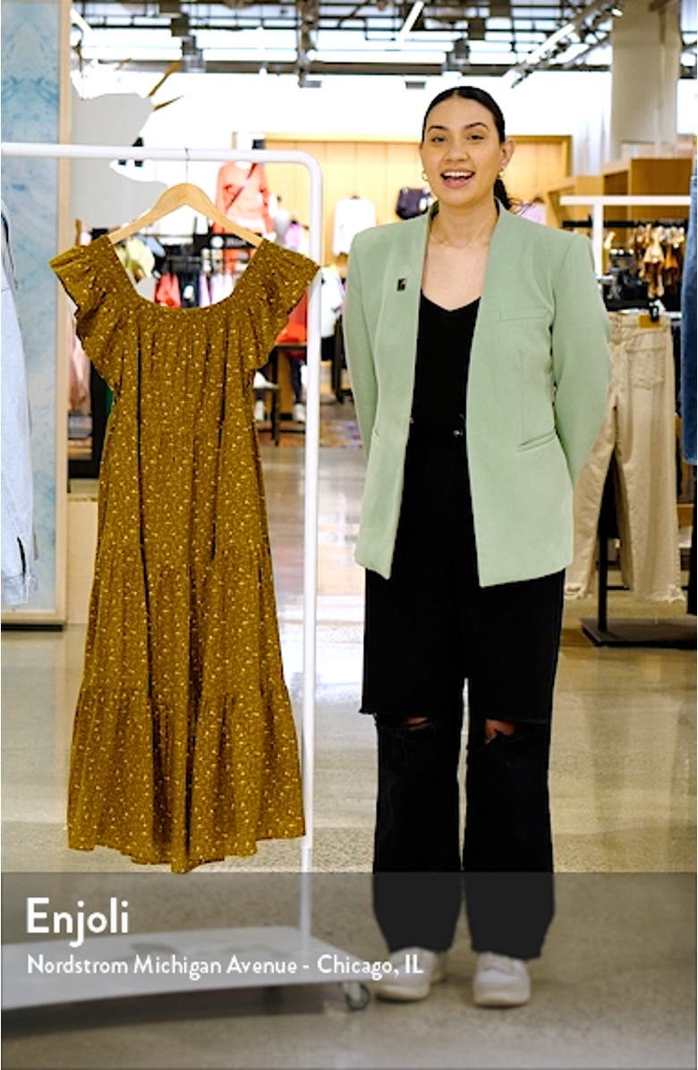 Daisy Stitch Ruffle Sleeve Tiered Midi Dress, sales video thumbnail