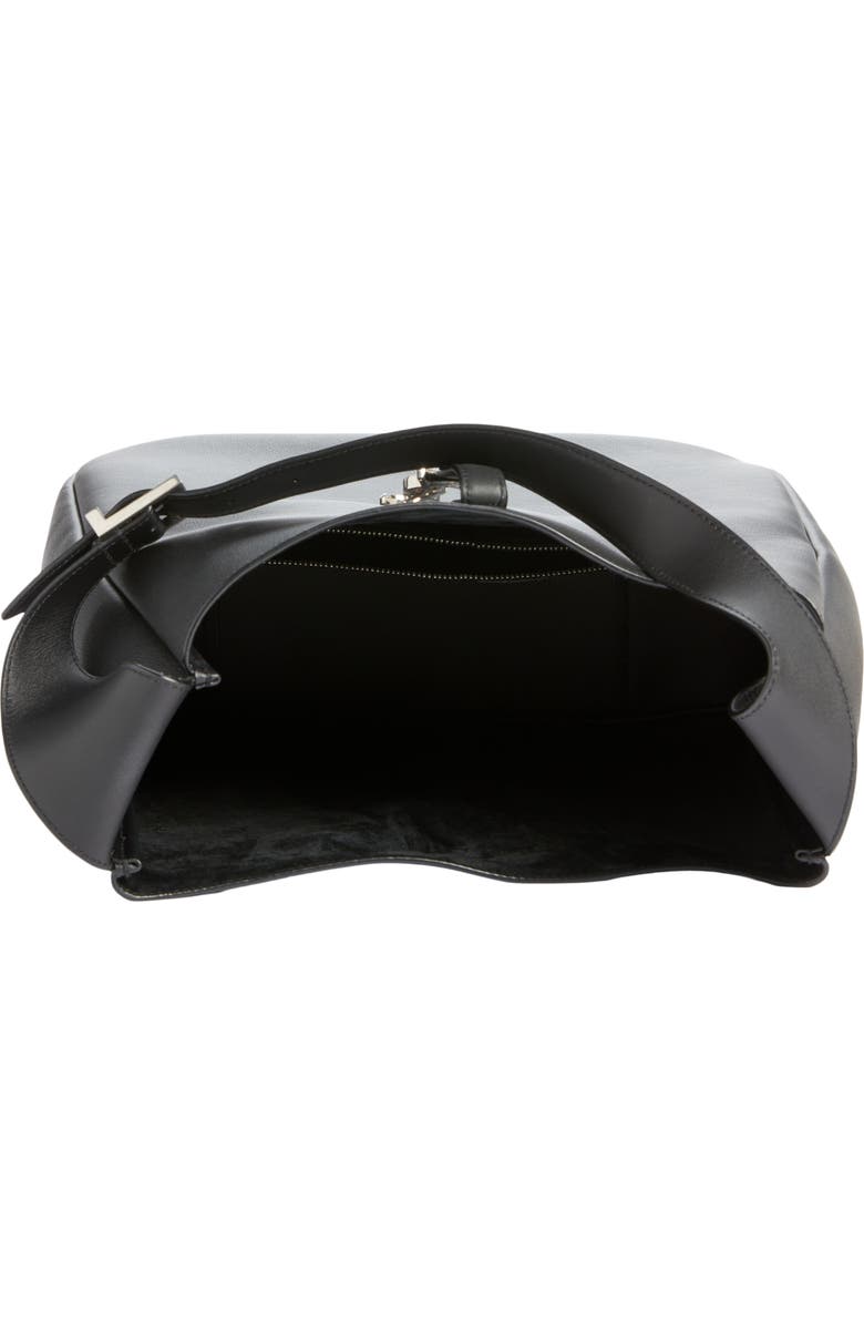 Saint Laurent Large 5 à 7 Leather Hobo Bag, Alternate, color, Noir