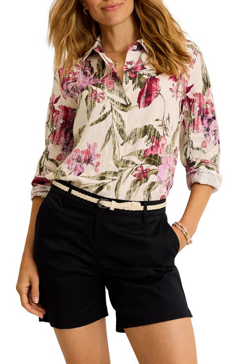 Orchid Isle Relaxed Fit Linen Button-Up Shirt