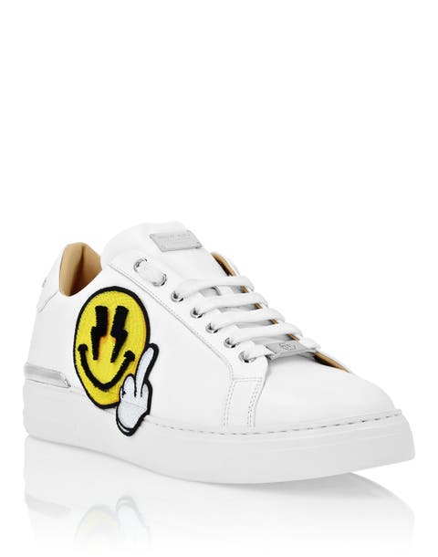 Leather Lo-Top Sneakers Strass Smile Unisex