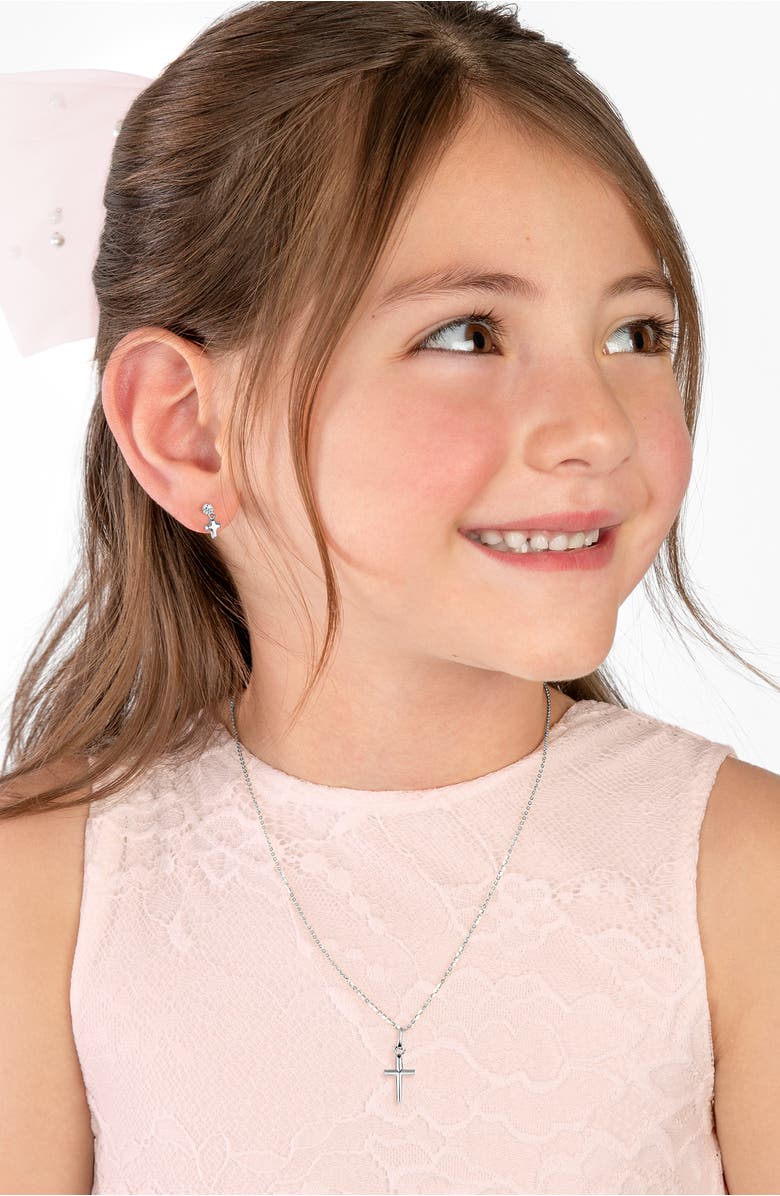 Tiny Blessings Sterling Silver Holy Cross 12-14" Necklace, Alternate, color, Sterling Silver