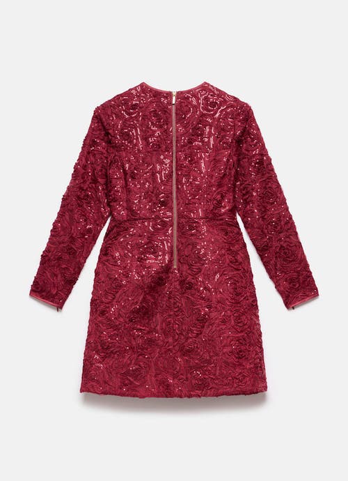 Mint Velvet Sequin Lace Mini Dress In Red