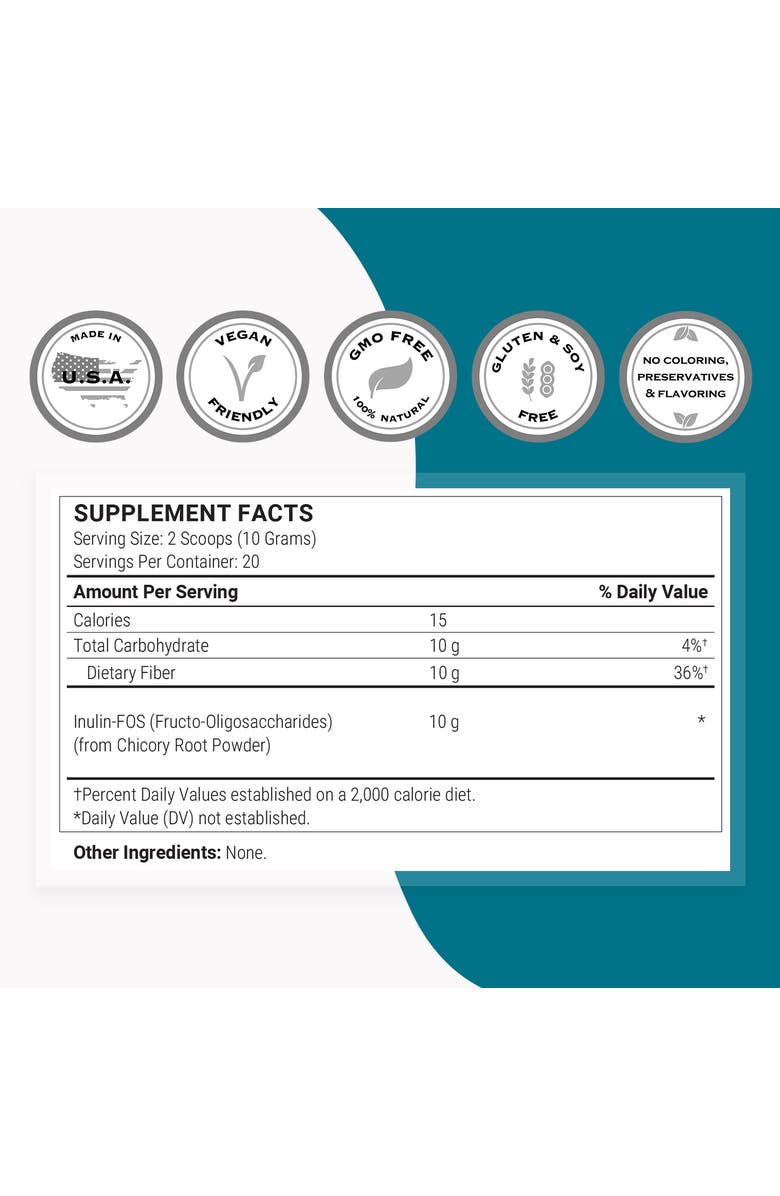 SuperSmart Fructo Oligosaccharides Powder, Alternate, color, NO COLOR